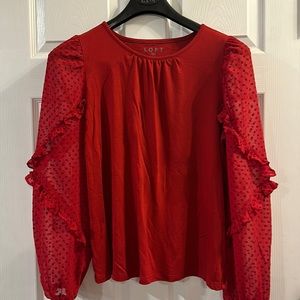 Red cotton blouse
